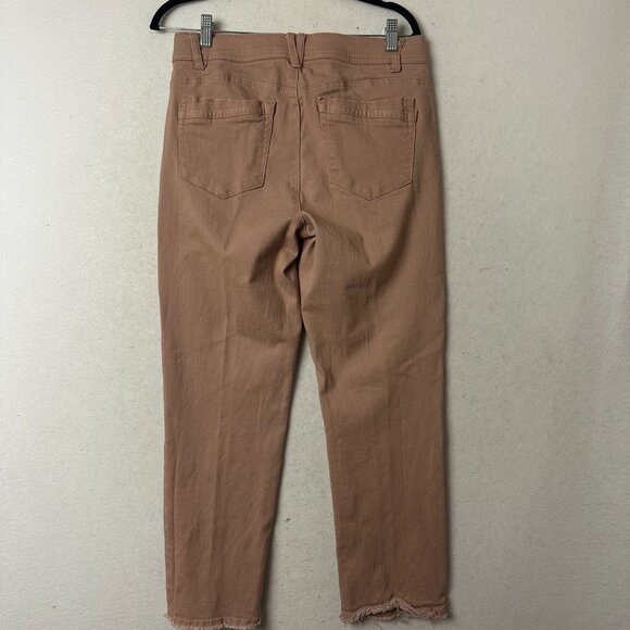 Democracy Ab Technology Jean sz 10 Raw Hem mid Rise Straight Cropped mauve pink - Picture 3 of 5